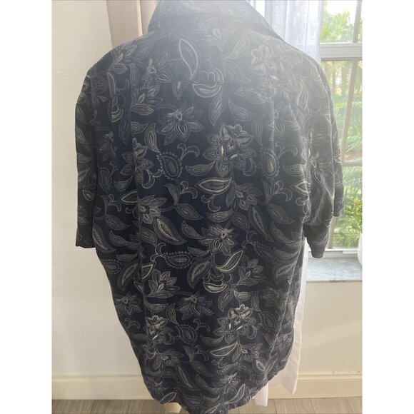 Tasso Elba Mens Floral Navy Lightweight Summer Shirt size L - Picture 4 of 10